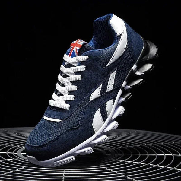 Men's Breathable Running Sneakers, Cushioned Thick Sole, Wear-Resistant Outdoor Fitness Shoes