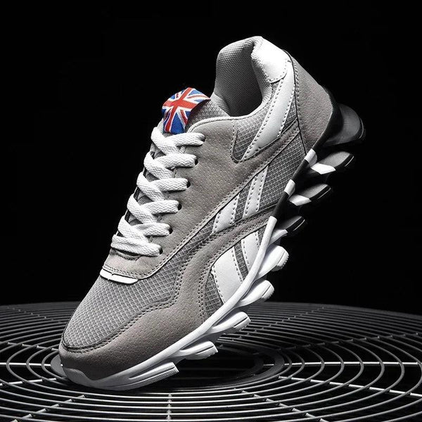 Men's Breathable Running Sneakers, Cushioned Thick Sole, Wear-Resistant Outdoor Fitness Shoes