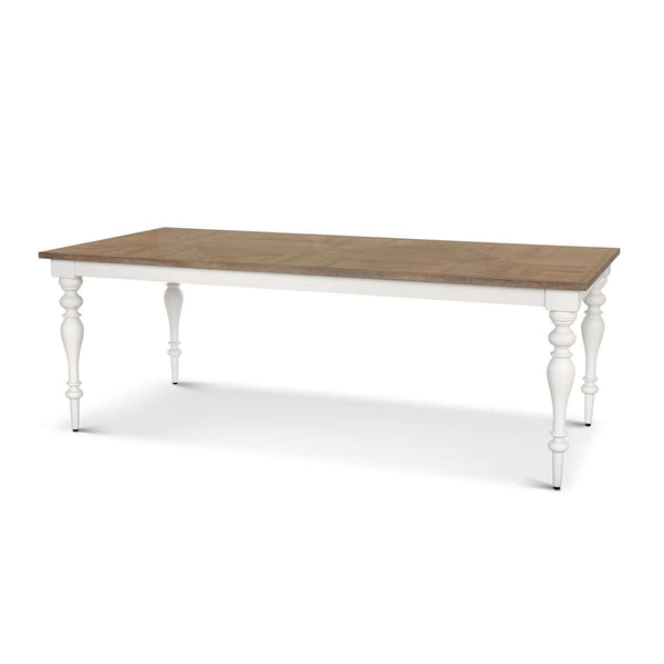 Farmhouse Dining Table with Vintage White Turned Legs