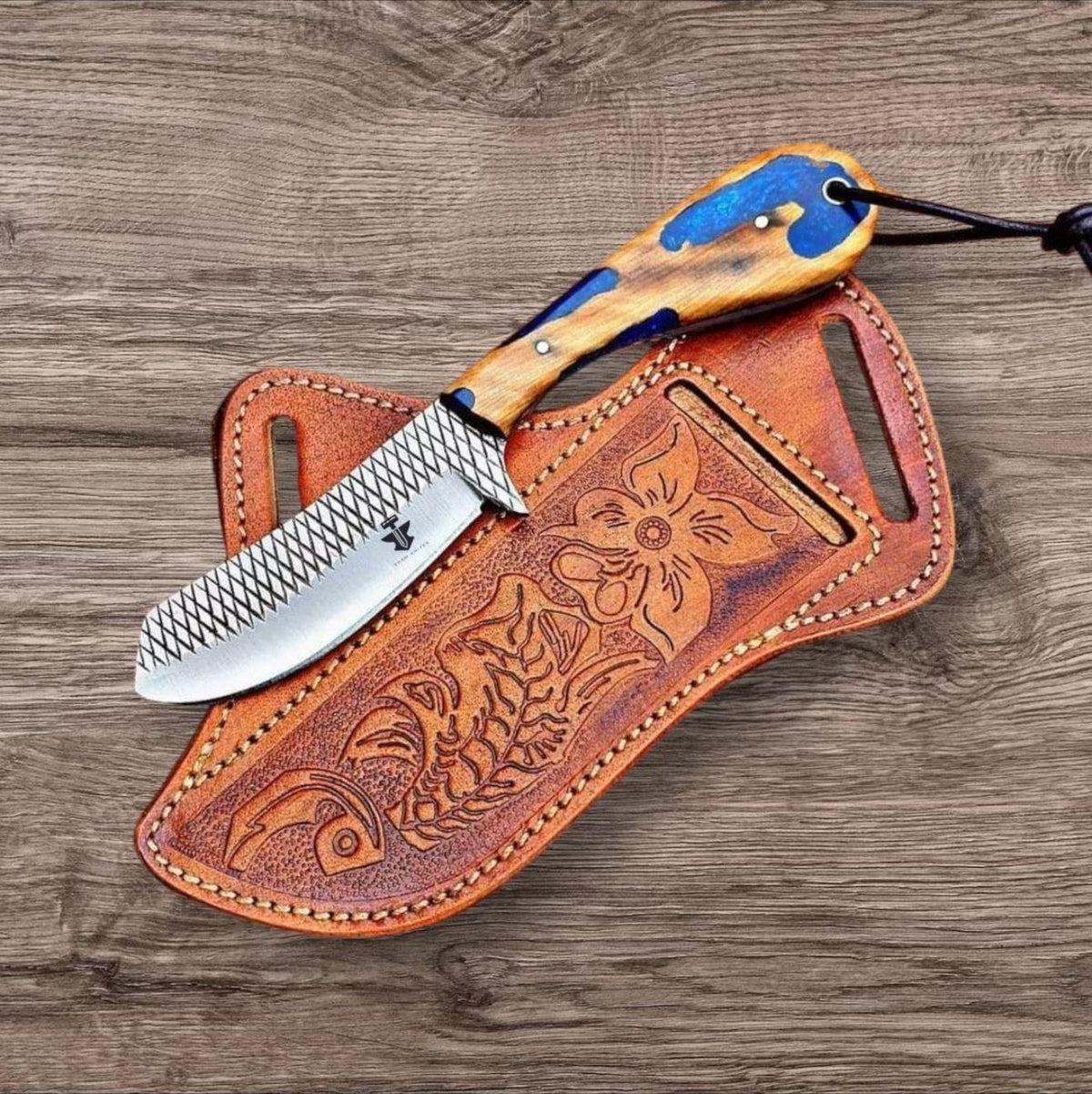 Farrier Rasp Belt knife With Epoxy Resin Handle