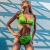 Fashion Bikini Set One Shoulder Women's Swimsuits High Waist Bright Color Swimwear Women Rings Ribbed Bikinis Women's Ribbed O-Ring String Bikini Swimsuit Comfortable Swimwear Two Pieces Bathing Suit