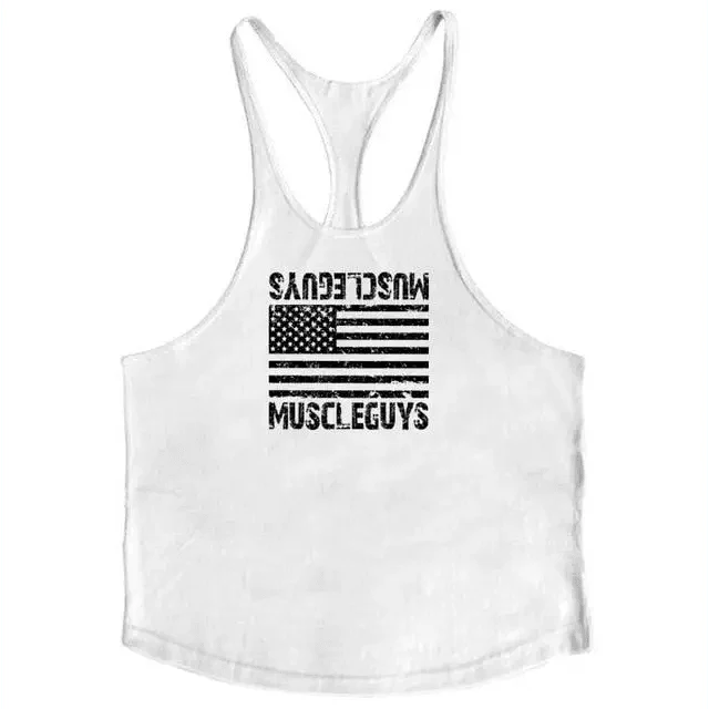 Fashion Bodybuilding Cotton Gym Sleeveless Shirt Men Fitness Vest Modern Singlet Sportswear Workout Tank Top Gym Mens Back Tank Top Vest Muscle Fashion Stringer Clothing Bodybuilding Singlets Fitness Workout Sleeveless Sports Shirt