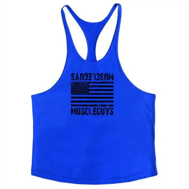 Fashion Bodybuilding Cotton Gym Sleeveless Shirt Men Fitness Vest Modern Singlet Sportswear Workout Tank Top Gym Mens Back Tank Top Vest Muscle Fashion Stringer Clothing Bodybuilding Singlets Fitness Workout Sleeveless Sports Shirt