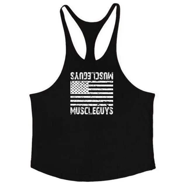 Fashion Bodybuilding Cotton Gym Sleeveless Shirt Men Fitness Vest Modern Singlet Sportswear Workout Tank Top Gym Mens Back Tank Top Vest Muscle Fashion Stringer Clothing Bodybuilding Singlets Fitness Workout Sleeveless Sports Shirt