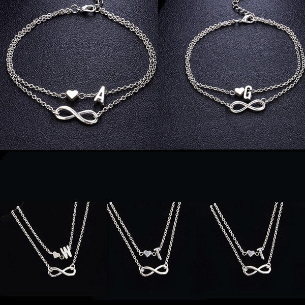 Fashion Bracelets Silver Color Geometric Infinity Symbol Letters Sterling Silver Adjustable Mother's Day Jewelry Gift Birthday Valentine’s Day Gifts For Women Mom Wife Girls