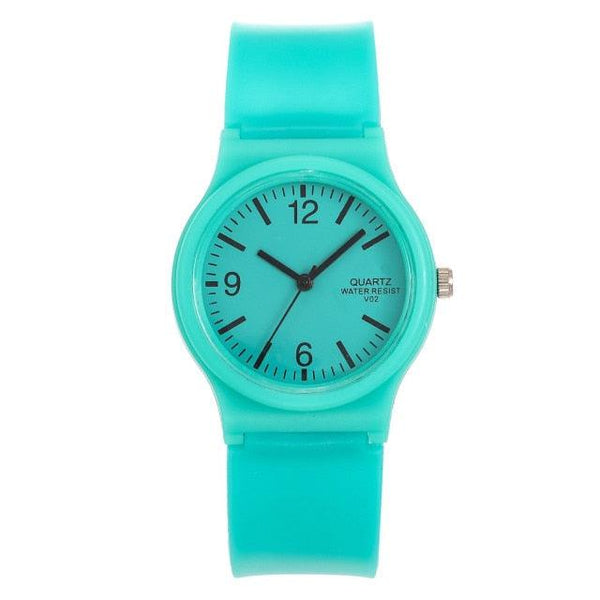 Fashion Casual Environmental Friendly Silicone Childrens Quartz Fashion Watches Retro Classic Analog Time Teacher Young Girls Teen Wrist Watch With Colorful Silicone Band For Valentine’s Day