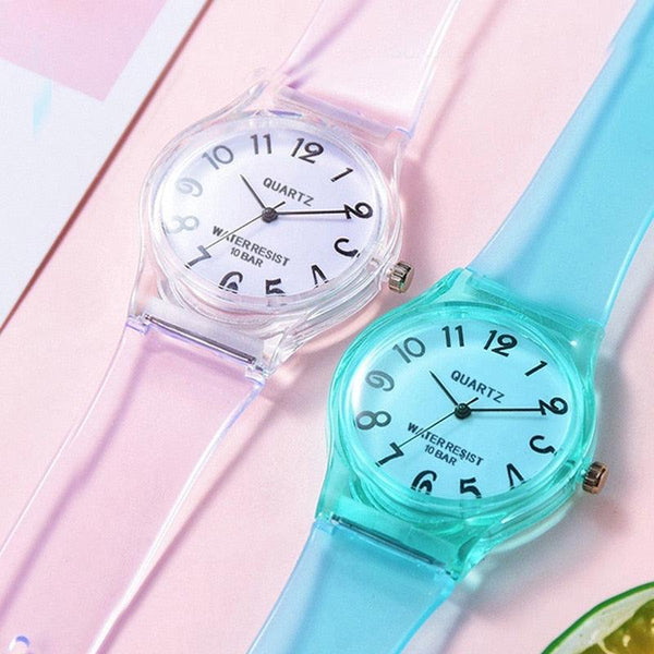 Fashion Casual Environmental Friendly Silicone Childrens Quartz Fashion Watches Retro Classic Analog Time Teacher Young Girls Teen Wrist Watch With Colorful Silicone Band For Valentine’s Day