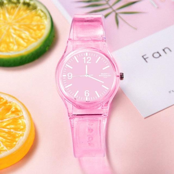 Fashion Casual Environmental Friendly Silicone Childrens Quartz Fashion Watches Retro Classic Analog Time Teacher Young Girls Teen Wrist Watch With Colorful Silicone Band For Valentine’s Day