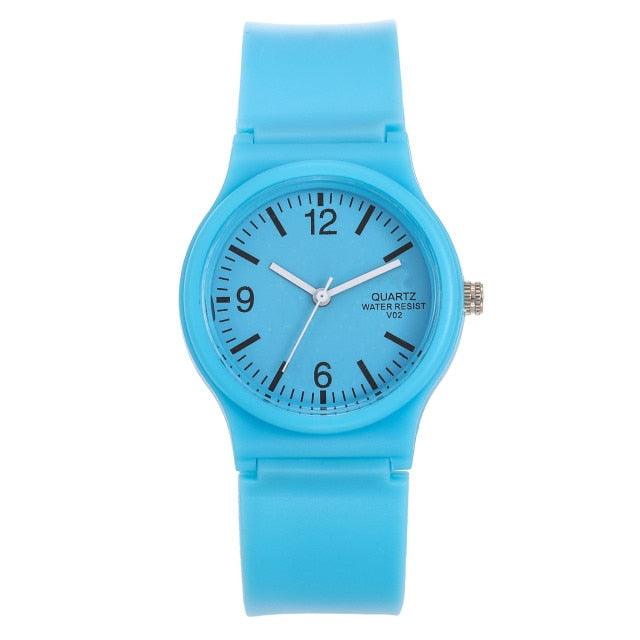 Fashion Casual Environmental Friendly Silicone Childrens Quartz Fashion Watches Retro Classic Analog Time Teacher Young Girls Teen Wrist Watch With Colorful Silicone Band For Valentine’s Day