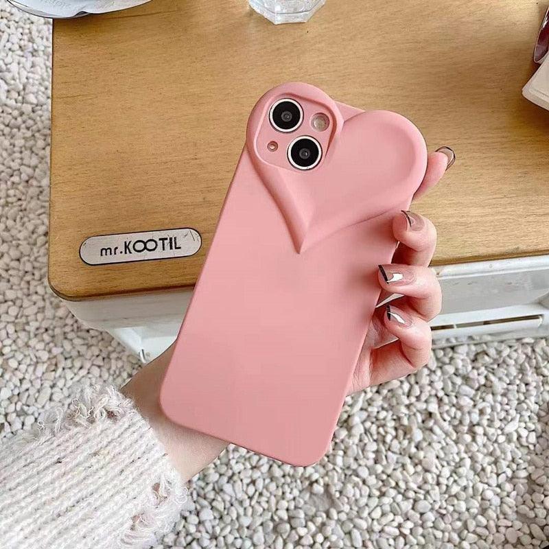 Fashion Cool Black Love Heart Phone Case For iPhone 14 13 Pro Max 12 11 XR XS Dustproof Soft Shockproof Back Cover  Luxury Soft Back Cover Raised Full Camera Protection Bumper Silicone Shockproof Phone Case