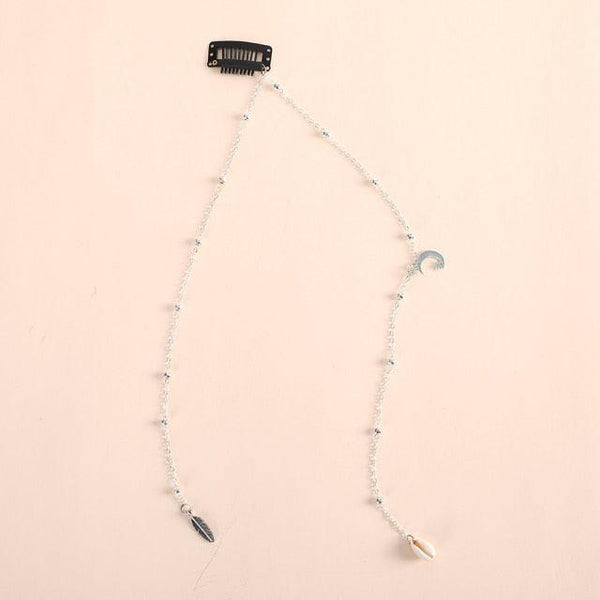 Fashion Elegant Women Lady Rhinestone Shell Crystal Tassel Long Chain Beads Dangle Hairpin Side Clip Gorgeous Hair Accessories For Women