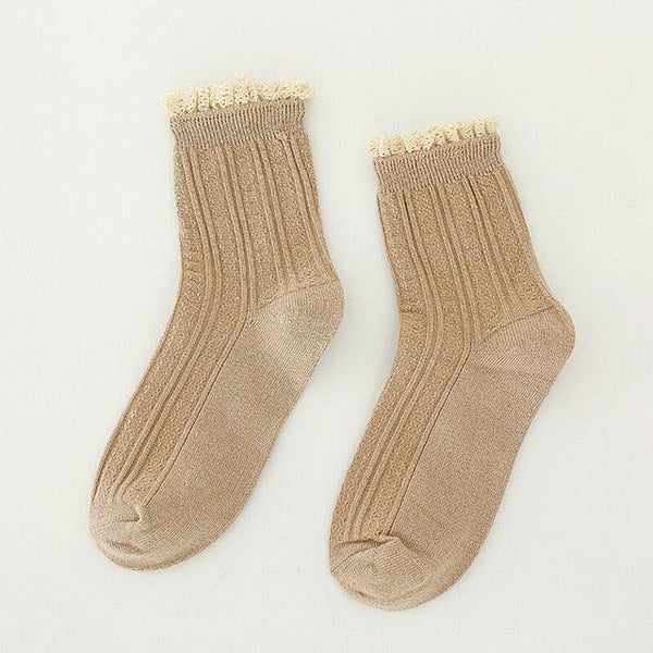 Fashion Lace Ruffled Soft Cotton Female Sock Spring And Summer Cute Socks Sweet Princess Girls Comfortable Breathable Cute Socks For Women