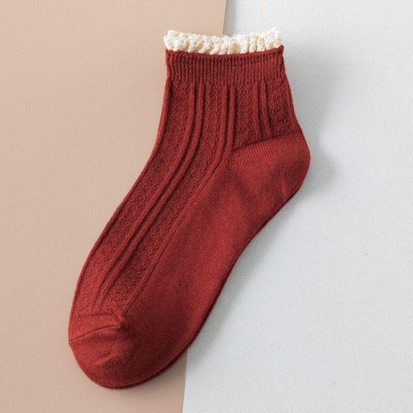 Fashion Lace Ruffled Soft Cotton Female Sock Spring And Summer Cute Socks Sweet Princess Girls Comfortable Breathable Cute Socks For Women