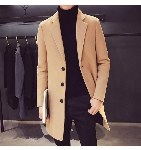 Fashion Men Casual Coat Luxury Business Trench Coat Men's Unique Style Coats Jackets Classic Windproof Simple Overcoat Long Oversized Coat Jacket