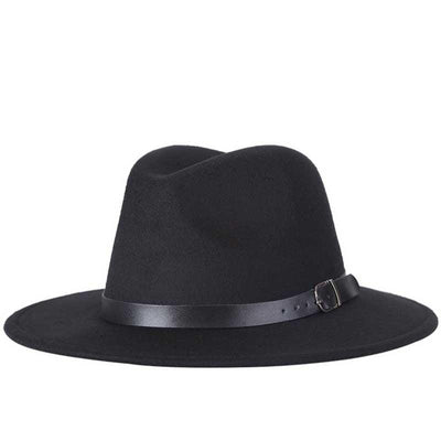 Fashion Men Fedoras Women's Fashion Jazz Hat Unisex Fashion Solid Color Large Hat Summer Spring Hat Luxury Blue Outdoor Hat Classic And Simple Wide Brim Fedora Hat Adjustable Hats For Men With Belt Buckle