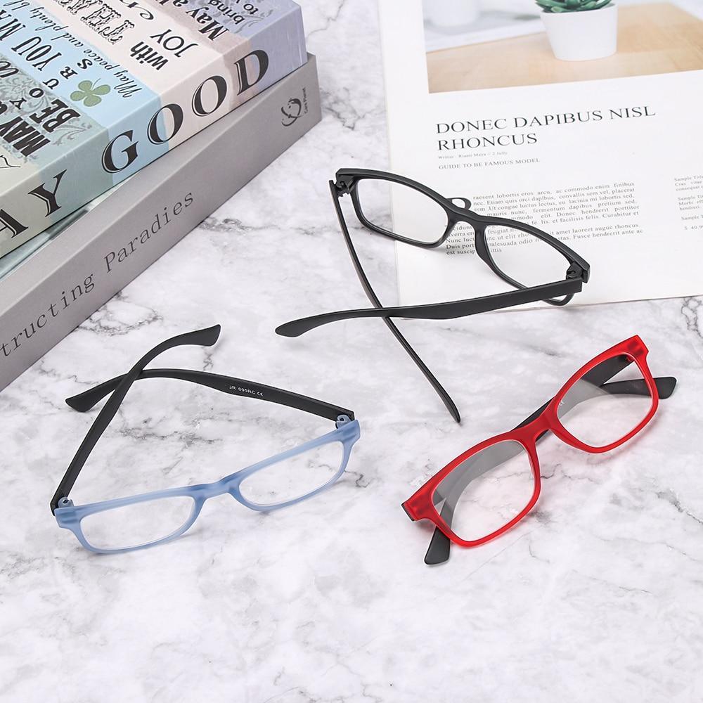 Fashion Men Women Reading Glasses Rectangle Spring Anti Glare Lightweight Reading Eyeglasses No Screw Detachable Design Eyeglasses Hyperopia Presbyopia Vision Care Eyewear