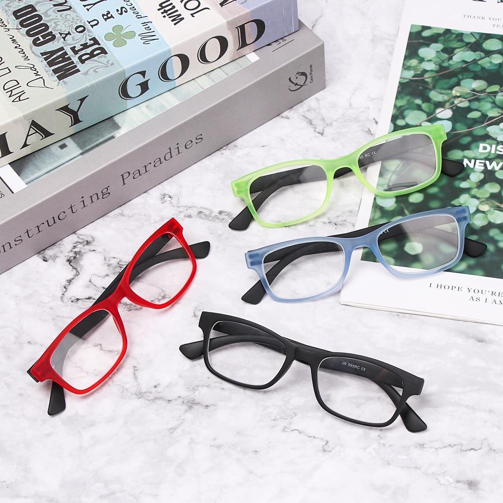 Fashion Men Women Reading Glasses Rectangle Spring Anti Glare Lightweight Reading Eyeglasses No Screw Detachable Design Eyeglasses Hyperopia Presbyopia Vision Care Eyewear