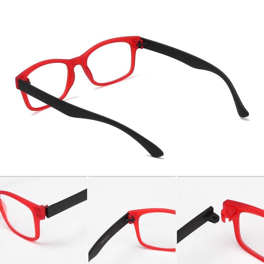 Fashion Men Women Reading Glasses Rectangle Spring Anti Glare Lightweight Reading Eyeglasses No Screw Detachable Design Eyeglasses Hyperopia Presbyopia Vision Care Eyewear
