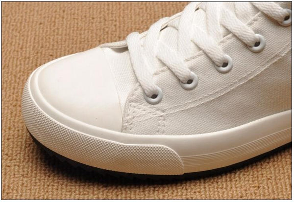 Fashion New Mens Light Breathable Canvas Casual Black White  High Top Solid Color Sneakers Shoes Vulcanized Mens Sports Walking Jogging Non Slip Athletic Sneakers