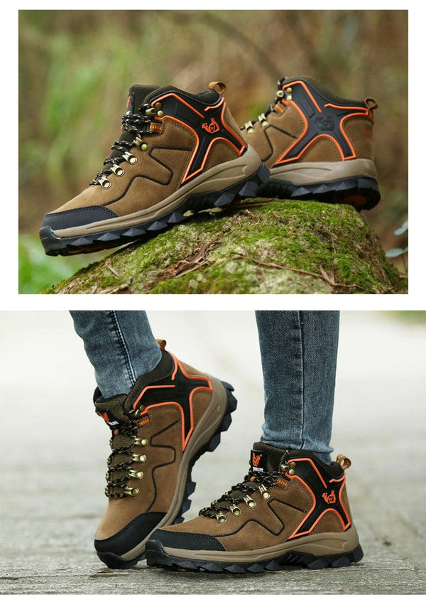 Fashion Outdoor Men's Sports Hiking Boots Wear-Resistant Hiking Men's Fashion Non-slip Waterproof Walking Boots Lightweight Comfortable Sport Ankle Shoes Outdoor Winter Mens Shoes