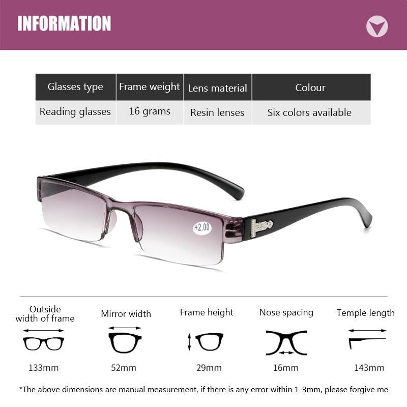 Fashion Reading Glasses Men Women Clear Lens Half Frame Presbyopic Eyewear For Reader Computer Reading Glasses For Women And Men Fashion Rectangle Eyewear Frame