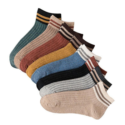 Fashion Socks Cotton Rainbow Color Black And White Christmas Gift Classic Warm Casual Tide Harajuku Funny Cute Pop Korean Socks Short Socks For Men And Women