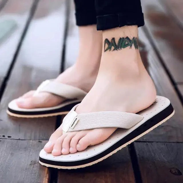 Fashion Summer Big Size Youth Slippers For Men Women Massage Non-Slip Cool Outside Flip Flops Breathable Thick-Soled Slippers