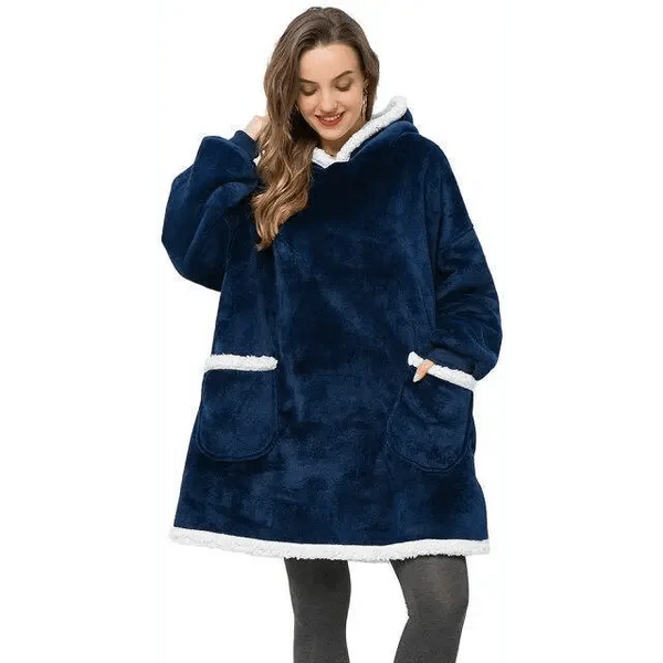 Fashion Winter Oversized Hoodie Women Sweatshirt Hooded Bathrobe Coats Blanket With Sleeves Fleece Christmas TV Blanket Warm Blank Flannel Hoodie Cozy Plush Blanket Hooded Blanket Design Hoodie For Men Women