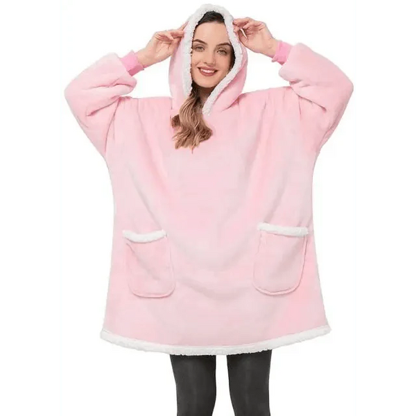 Fashion Winter Oversized Hoodie Women Sweatshirt Hooded Bathrobe Coats Blanket With Sleeves Fleece Christmas TV Blanket Warm Blank Flannel Hoodie Cozy Plush Blanket Hooded Blanket Design Hoodie For Men Women