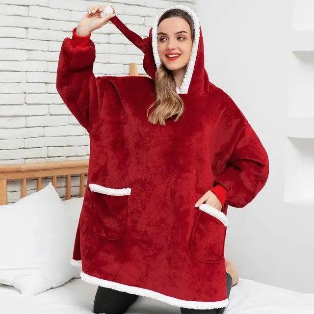 Fashion Winter Oversized Hoodies Sweatshirt Women Men Pullover Giant TV Blanket Hoodie Super Long Blanket With Sleeves  Super Long Flannel Blanket with Sleeves Winter Hoodie for Women Men Giant Fleece Pullover Oversized Hoodie