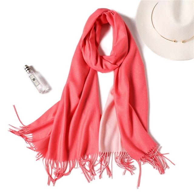 Fashion Winter Solid Soft Scarf Cashmere Lightweight Scarves Shawls Cashmere Escharpe Scarfs Lightweight Shawls Hijabs Shawls Escharpe Elegant Wrap Blanket Bandana Tassel For Lady