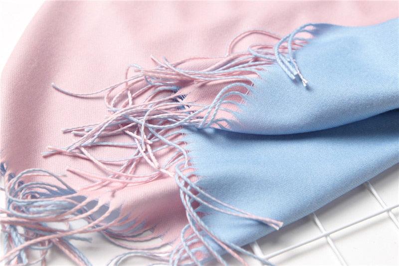 Fashion Winter Solid Soft Scarf Cashmere Lightweight Scarves Shawls Cashmere Escharpe Scarfs Lightweight Shawls Hijabs Shawls Escharpe Elegant Wrap Blanket Bandana Tassel For Lady