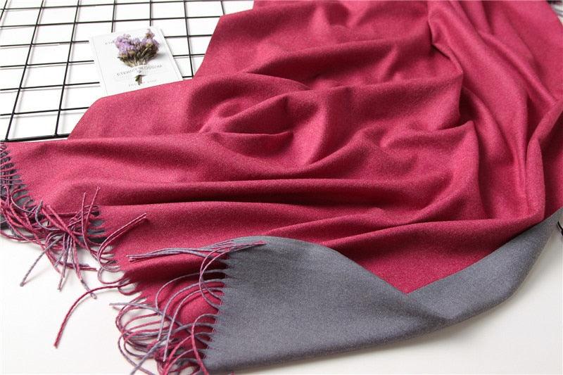 Fashion Winter Solid Soft Scarf Cashmere Lightweight Scarves Shawls Cashmere Escharpe Scarfs Lightweight Shawls Hijabs Shawls Escharpe Elegant Wrap Blanket Bandana Tassel For Lady