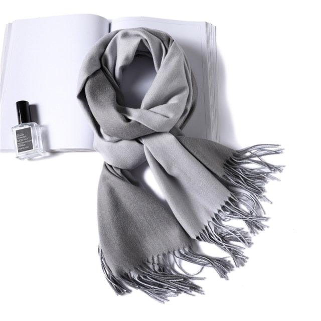 Fashion Winter Solid Soft Scarf Cashmere Lightweight Scarves Shawls Cashmere Escharpe Scarfs Lightweight Shawls Hijabs Shawls Escharpe Elegant Wrap Blanket Bandana Tassel For Lady