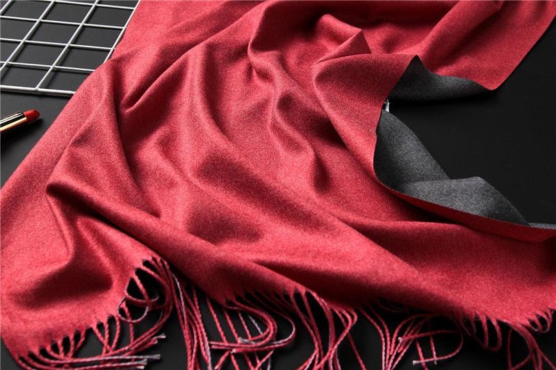 Fashion Winter Solid Soft Scarf Cashmere Lightweight Scarves Shawls Cashmere Escharpe Scarfs Lightweight Shawls Hijabs Shawls Escharpe Elegant Wrap Blanket Bandana Tassel For Lady