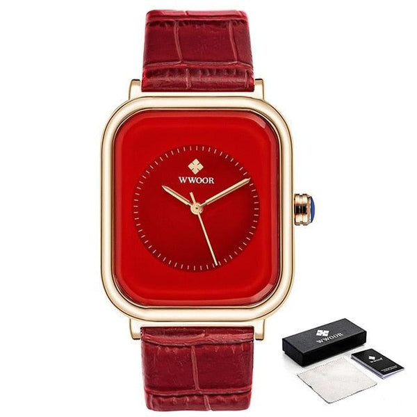 Fashion Women Watches White Leather Minimalist Rectangle Ladies Quartz Dress Wristwatch Fashion Leather Wrist Watch Rectangle Elegant Simple Dial Analog Quartz Dress Watch
