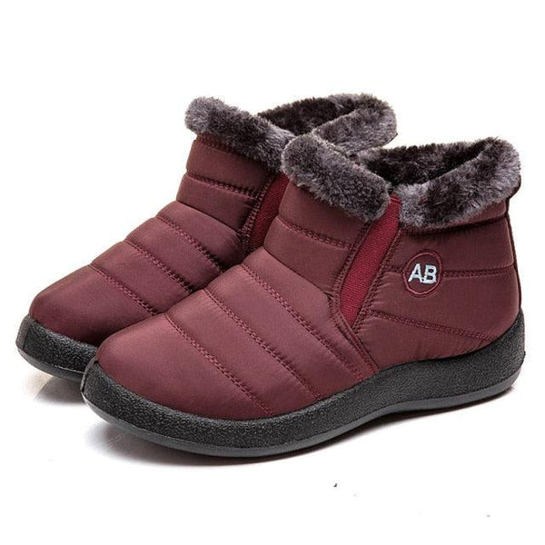 Fashion Womens Waterproof Boots Snow Boots For Winter Casual Lightweight Ankle Warm Winter Boots Fur Lined Warm Ankle Boots Slip On Waterproof Outdoor Booties Comfortable Shoes For Women
