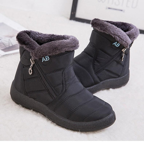 Fashion Womens Waterproof Boots Snow Boots For Winter Casual Lightweight Ankle Warm Winter Boots Fur Lined Warm Ankle Boots Slip On Waterproof Outdoor Booties Comfortable Shoes For Women