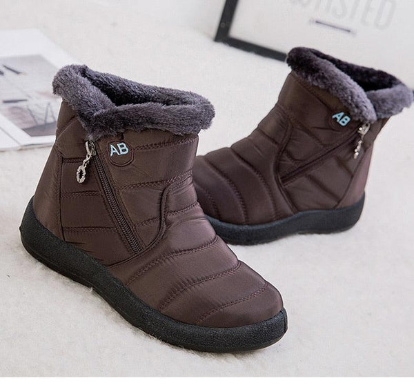 Fashion Womens Waterproof Boots Snow Boots For Winter Casual Lightweight Ankle Warm Winter Boots Fur Lined Warm Ankle Boots Slip On Waterproof Outdoor Booties Comfortable Shoes For Women
