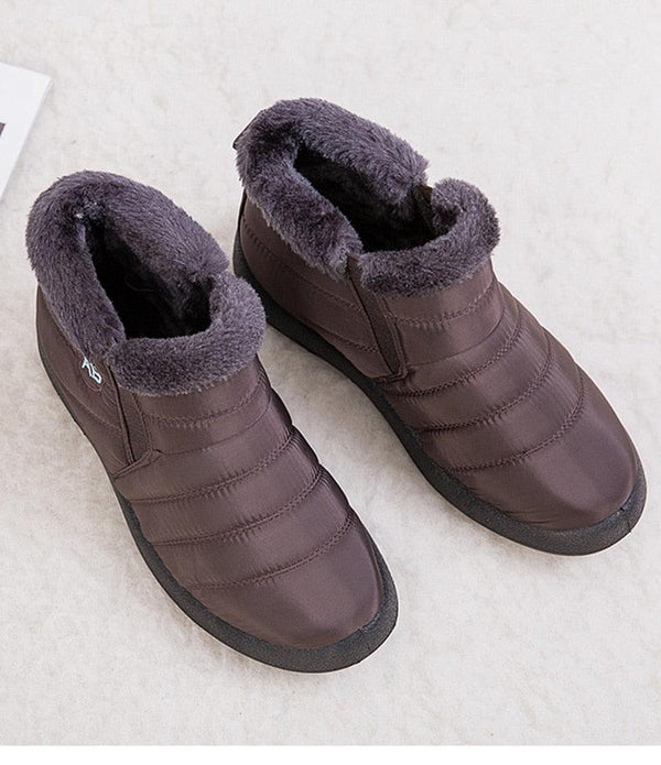 Fashion Womens Waterproof Boots Snow Boots For Winter Casual Lightweight Ankle Warm Winter Boots Fur Lined Warm Ankle Boots Slip On Waterproof Outdoor Booties Comfortable Shoes For Women