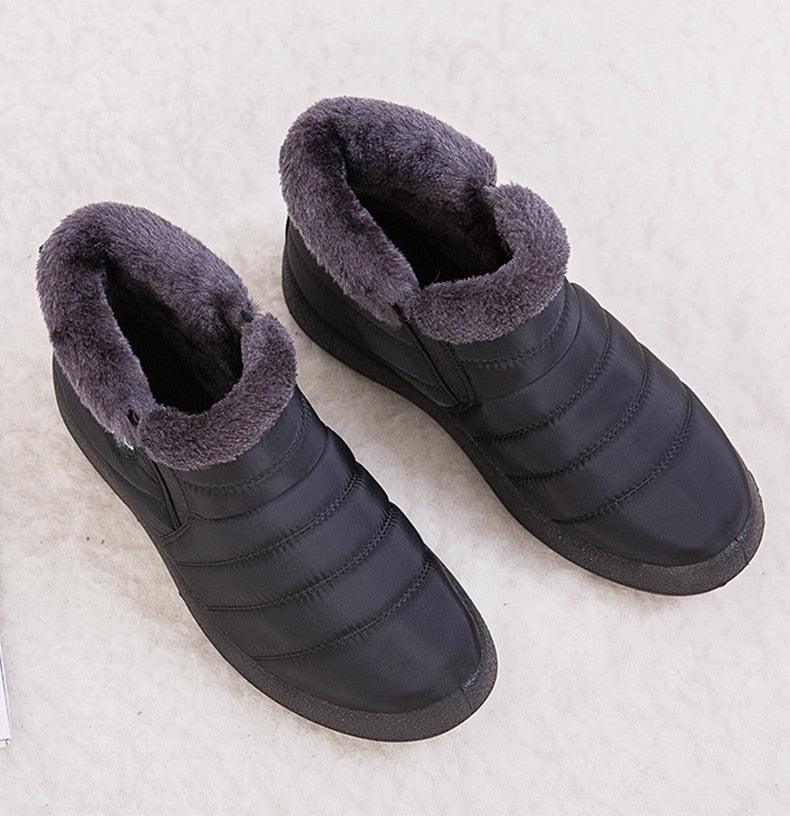 Fashion Womens Waterproof Boots Snow Boots For Winter Casual Lightweight Ankle Warm Winter Boots Fur Lined Warm Ankle Boots Slip On Waterproof Outdoor Booties Comfortable Shoes For Women