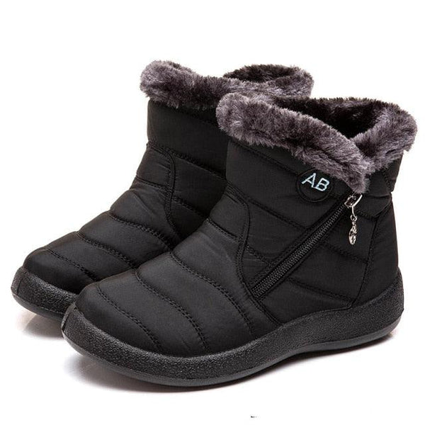 Fashion Womens Waterproof Boots Snow Boots For Winter Casual Lightweight Ankle Warm Winter Boots Fur Lined Warm Ankle Boots Slip On Waterproof Outdoor Booties Comfortable Shoes For Women