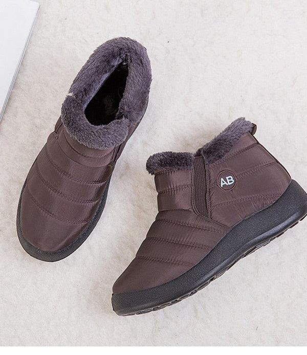 Fashion Womens Waterproof Boots Snow Boots For Winter Casual Lightweight Ankle Warm Winter Boots Fur Lined Warm Ankle Boots Slip On Waterproof Outdoor Booties Comfortable Shoes For Women