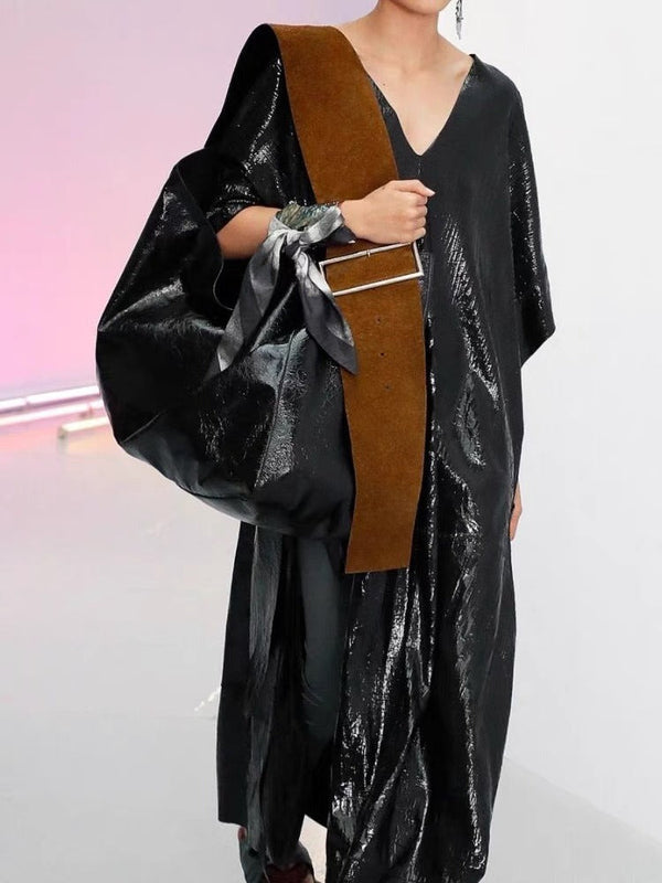 Fashionable and versatile contrasting color dark wide shoulder strap niche design single shoulder crossbody bag trendy