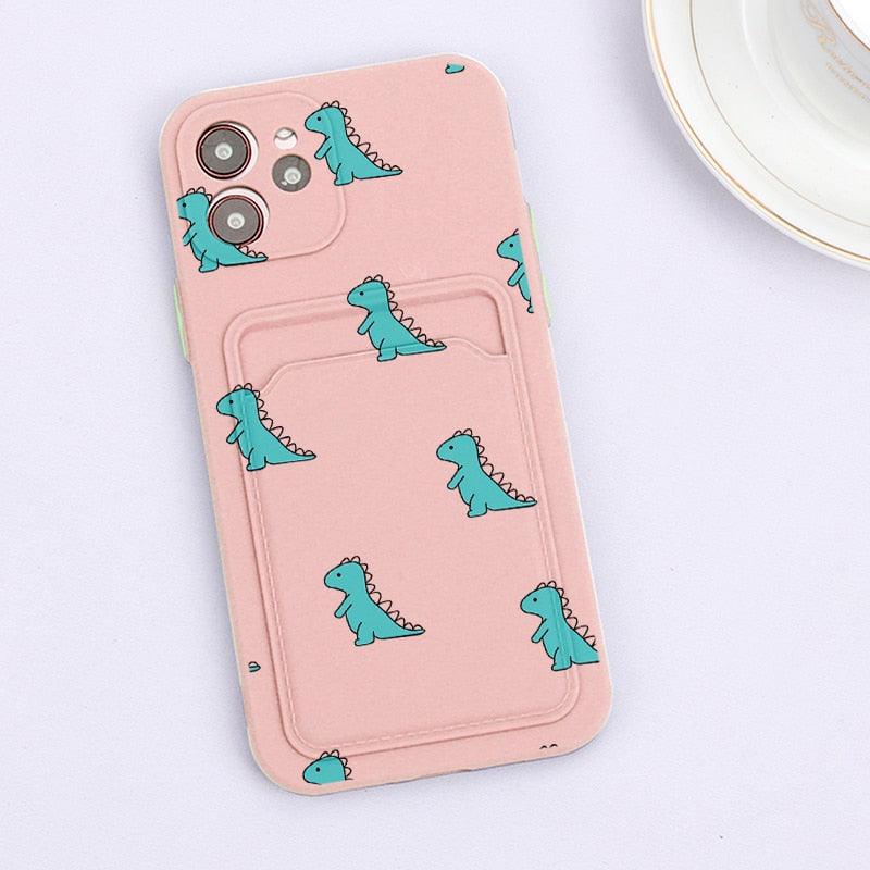 Fashionable Anti-Scratch Soft Lining Protective Case For iPhone Cases Card Holder Cute Flower Heart Phone Case For iPhone 12 13 Mini Pro Beautiful Design  Soft Iphone Case