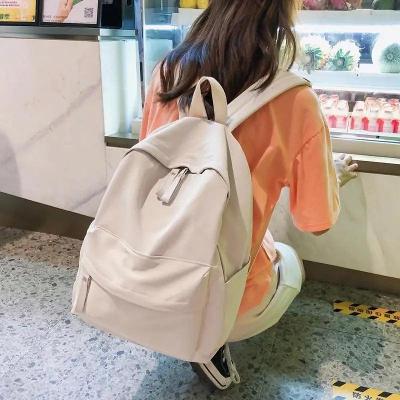 Fashionable Backpack And School Bag For Teenager Girls Stylish Anti Theft Laptop Shoulder Bags Solid Color Travel Backpack