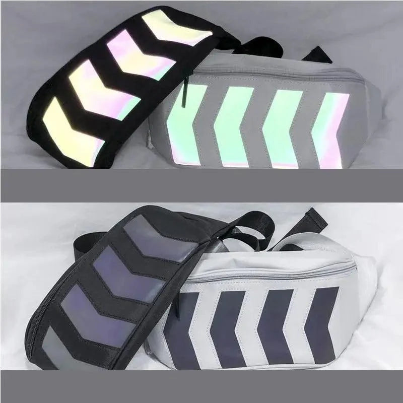 Fashionable Flash Reflective Chest Bag Iridescent Belt  Bum Bag For Travel Festival Sports Unisex Waist Bags