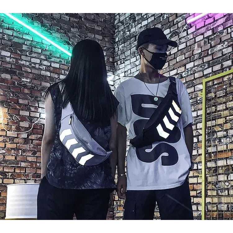 Fashionable Flash Reflective Chest Bag Iridescent Belt  Bum Bag For Travel Festival Sports Unisex Waist Bags