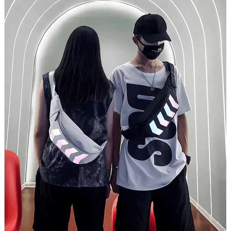 Fashionable Flash Reflective Chest Bag Iridescent Belt  Bum Bag For Travel Festival Sports Unisex Waist Bags