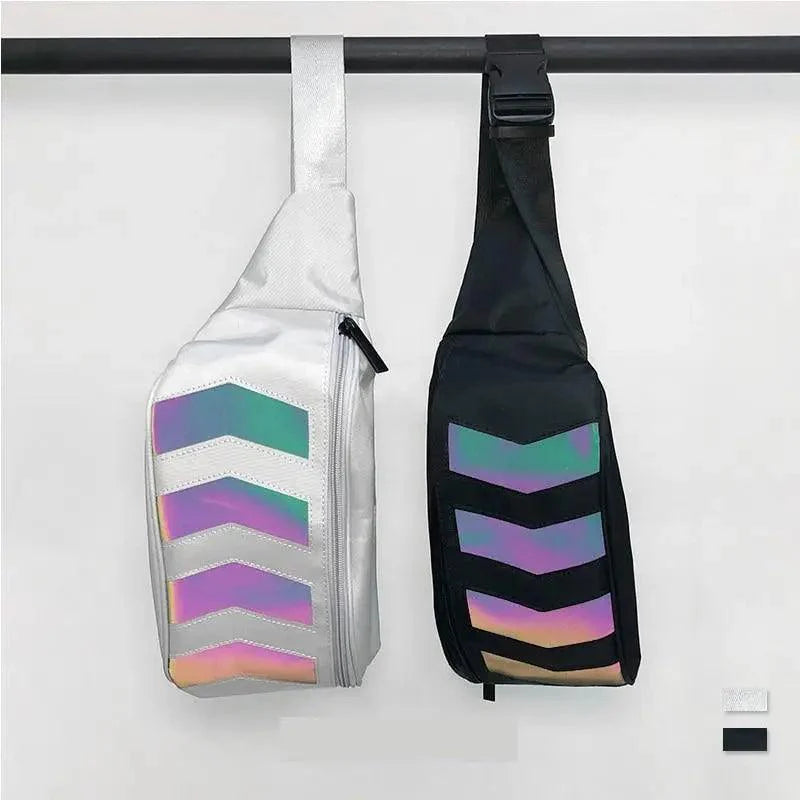 Fashionable Flash Reflective Chest Bag Iridescent Belt  Bum Bag For Travel Festival Sports Unisex Waist Bags